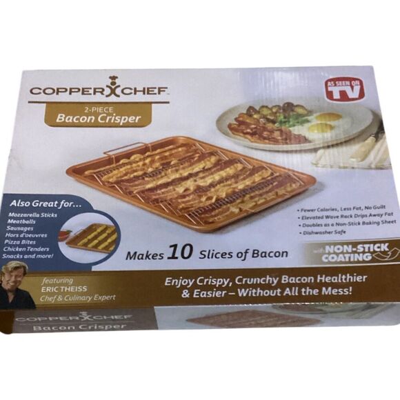 Copper Chef Oven Crisper Tray for Bacon & More Baking Sheet & Rack - Picture 1 of 2